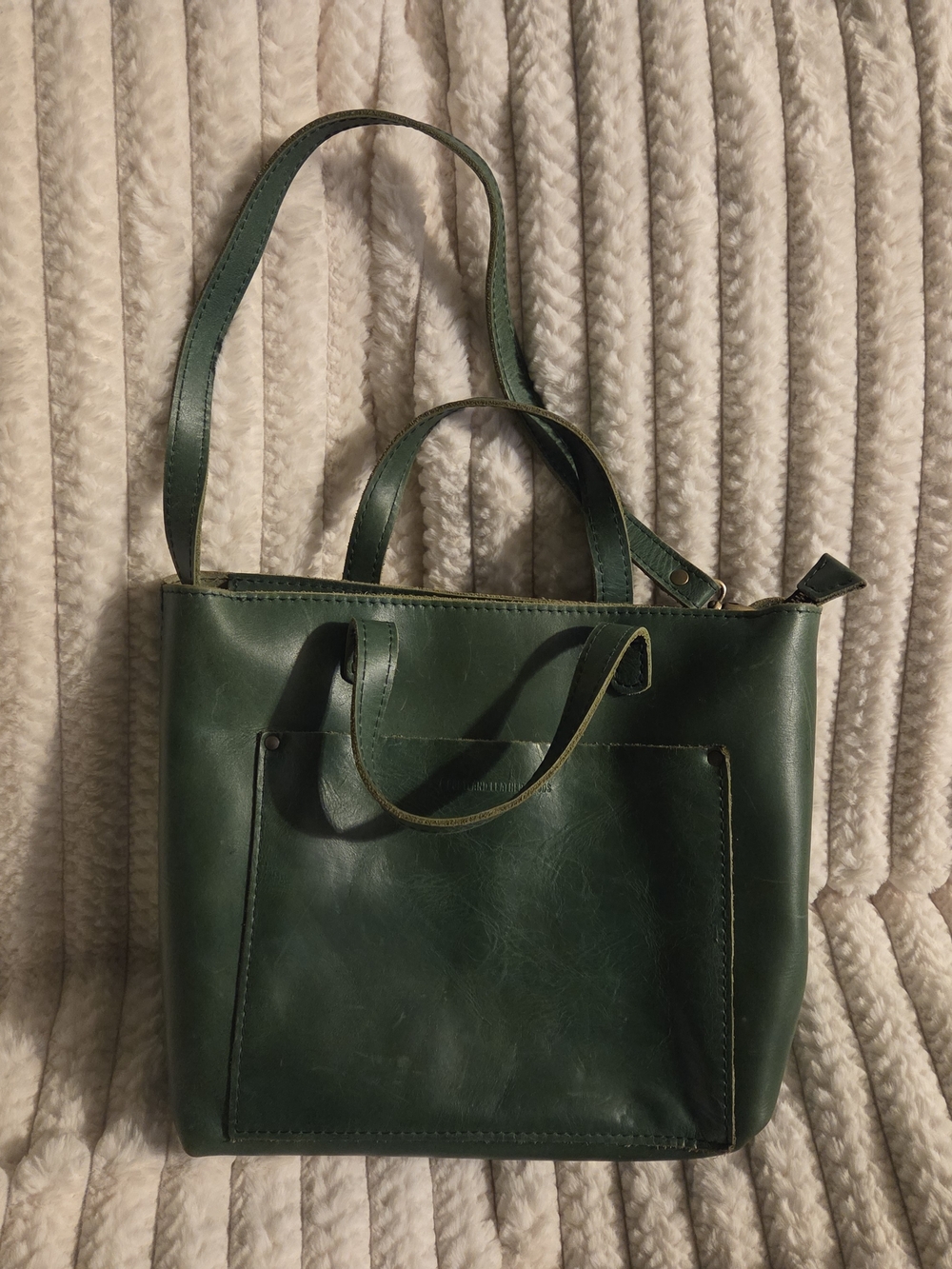 Portland Leather Goods Medium Crossbody Tote In Cowboy Mint